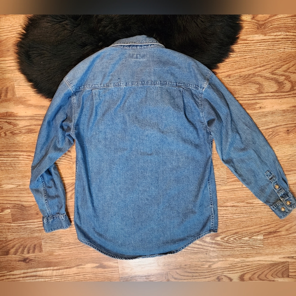 Eddie Bauer Blue Denim Button-up Shirt Women's Size S/P - Picture 5 of 12